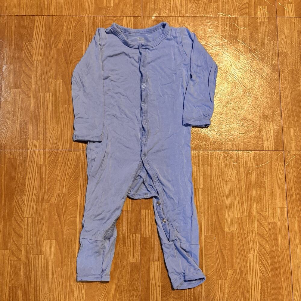 Kyte Baby Bamboo Footless Romper 12-18 Months Baby Blue Snap Pajamas